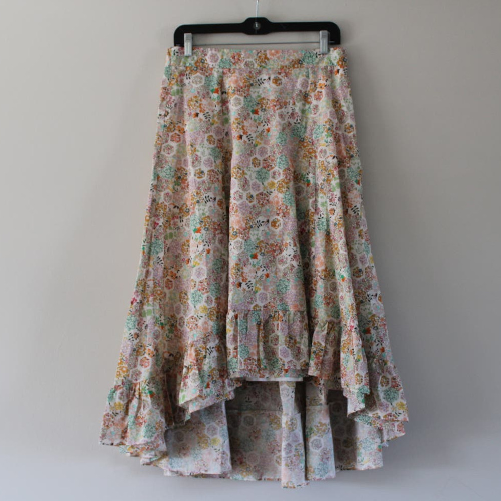 Bonpoint Nala Floral Print High Low Skirt - Multicolor geo, cottagecore